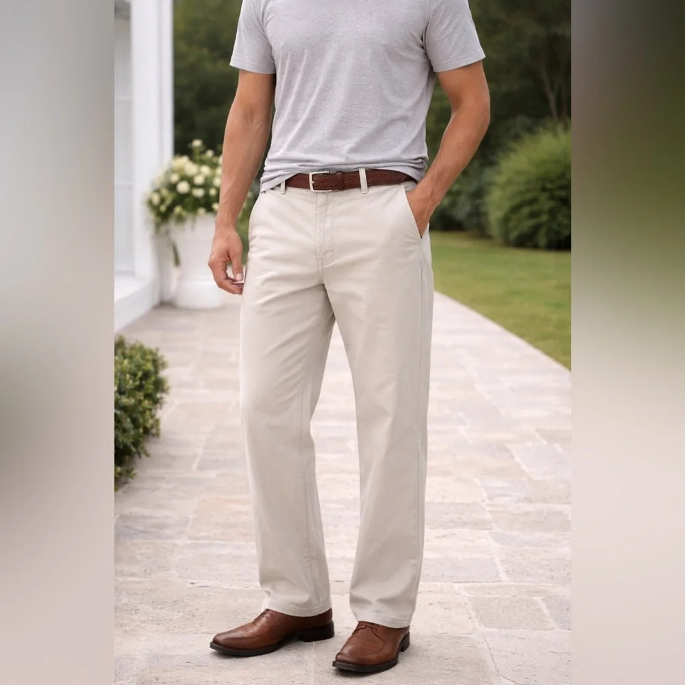 J.Crew 36x32 Stonewashed Cotton Twill Pants Khaki